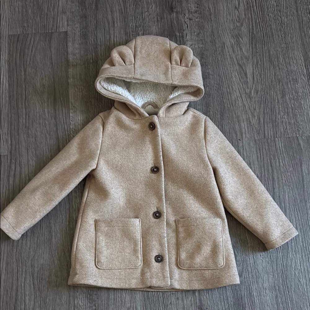 Old Navy Kids Beige Hooded Puffer Jacket